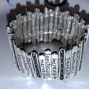 Silver Plated Inspirational Stretch Bracelet for a small wrist.